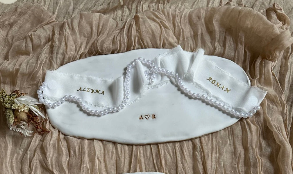 HL CHIFFON RINGBAND MIT PERLEN